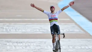 7 Van der Poel plans 'big party' after crushing rivals on Paris-Roubaix cobbles