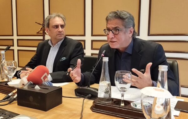 Former education minister Mian Imran Masood speaks at a curriculum reform briefing, calling for a unified core curriculum and implementation by April 2028.