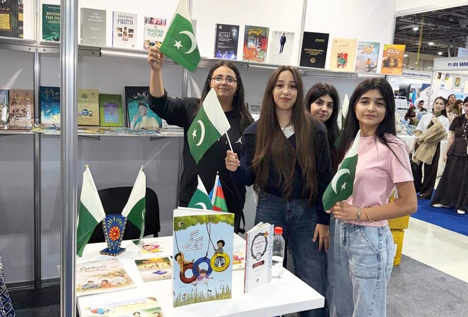 Pakistani literary works showcased by the Embassy of Pakistan at the 12th Baku International Book Fair in Azerbaijan.