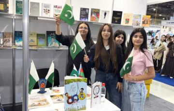 Pakistani literary works showcased by the Embassy of Pakistan at the 12th Baku International Book Fair in Azerbaijan.